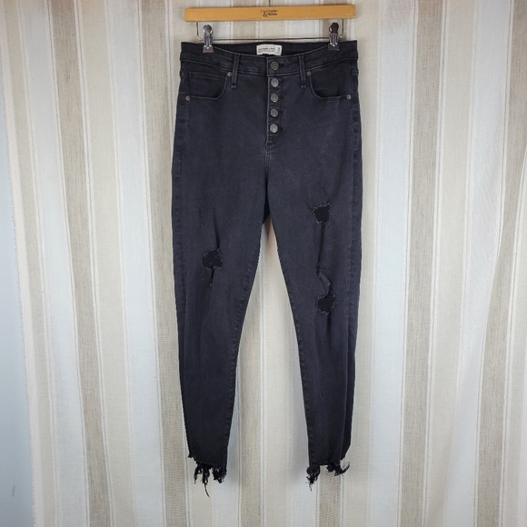Abercrombie & Fitch Curve Love High Rise Super Skinny Ankle Jeans Size 30/10 - Picture 1 of 9